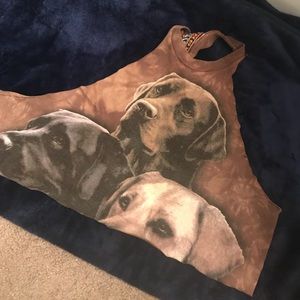 LF Furst of a Kind halter racer back crop top